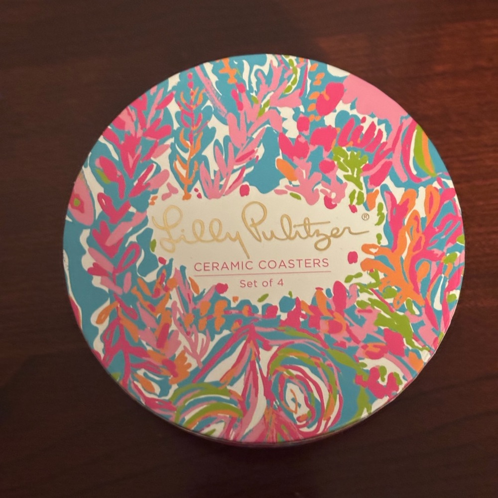 Lilly Pulitzer Vibrant Ceramic Coasters Set